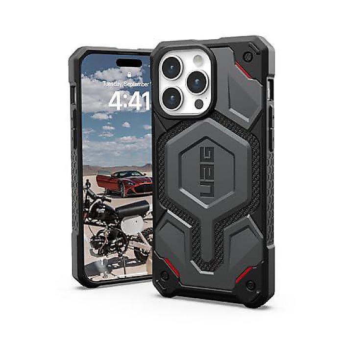 URBAN ARMOR GEAR UAG iPhone 15 Pro Max(アイフォンフィフティーンプロマックス) ケース 6.7" モナークプロ ケブラーシルバー マグネット内蔵 MagSafe充電対応 プレミアムラギッド耐落下保護カバークリスマス セール