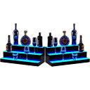 2 パック LED 照明酒ボトル ディスプレイ棚、3 段階照明酒ボトル棚ホーム/商業バー、アクリル照明ボトル ディスプレイ リモート & アプリ制御付き夏休みセ...