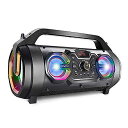 ポータブル Bluetoothスピーカー 30W Boombox(ブームバス) サブウーファー搭載 FMラジオ RGBカラフルライト EQステレオサウンド 10...