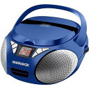 Magnavox MD6924-BLポータブルトップローディングCDブームボックス AM/FMステレオラジオ付属 ブルー | CD-R/CD-RW対応 | LE...