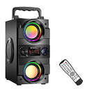 ブルートゥーススピーカー 40W(60Wピーク)+サブウーファー LEDライト付きワイヤレスステレオリッチベース ポータブルスピーカー アウトドア対応夏休みセー...