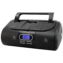 HANNLOMAX HX-318CD ポータブルCD/MP3/USBブームボックス、「ブラック」FMラジオ、Bluetooth、MP3再生用USBポート1つ、充...