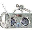 ワイヤレスエクスプレスLEDミニブームボックス ラジオ&Bluetooth搭載 ブランドバンドル カラオケマイク&Bluetooth対応オーバーイヤーヘッドホン ラジオマイクヘッドフォンバンドル夏休みセール(2)