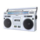 Audiocrazy レトロボックス AM/FMラジオ カセットプレーヤー ワイヤレスストリーミング USB/Micro SD スロット ギター/Aux入力搭載 カセットをUSBに変換可能なクラシック80年代スタイル夏休スペシャル