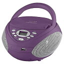HANNLOMAX HX-326CDポータブルCD/MP3プレーヤー AM/FMラジオ USBポート付き MP3再生用オーディオ入力(パープル)夏休みセール