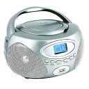 HANNLOMAX HX-311CD ポータブルCD/MP3 ブームボックス「シルバー」PLL AM/FM ラジオ、MP3再生用USBポート、AUX入力、LCD...