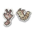 【メール便／送料無料】 Pokemon Center(ポケモンセンター) / オタチ&オオタチ ポケモンピクセルピンバッジ 2個セット新生活応援【メール便／送料無料】