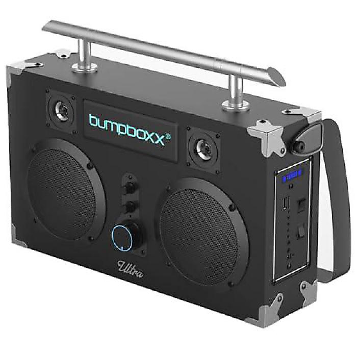 Bumpboxx Bluetooth Boombox Ultra | レトロBluetoothスピーカー | 再充電可能なリチウムバッテリー＆キャリングストラップ付属 | ブラック新生活応援