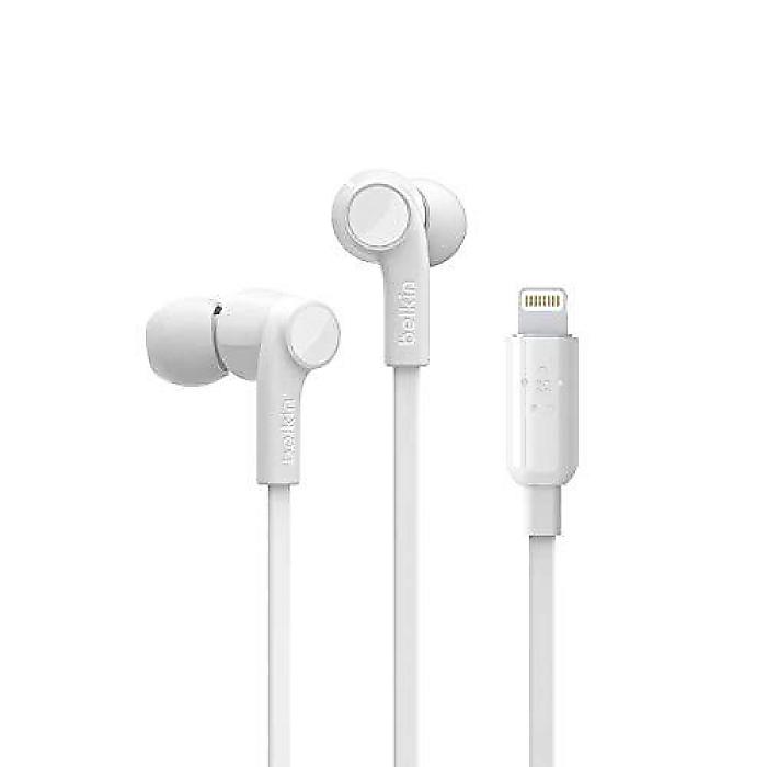 Belkin SoundForm Headphones(ベルキンサウンドフォーム)マイク付き有線イヤホン- iPhone & iPad用ホワイトLightningコネクタ対応ヘッドホン新生活応援