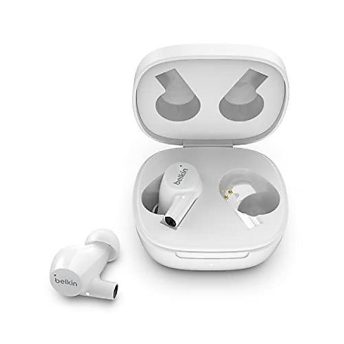 Belkin SoundForm Rise ワイヤレスイヤーバッド＆充電ケース デュアルマイク IPX5防水 Bluetoothヘッドホン ホワイトiPhone, Galaxy等対応新生活応援