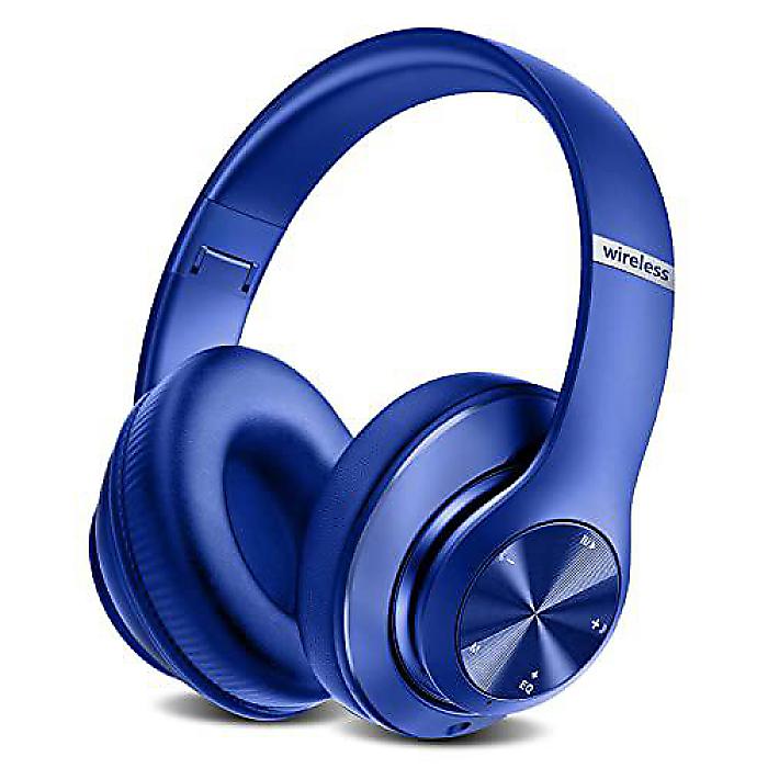 9Sワイヤレスオーバーイヤー Bluetoothヘッドホン 60時間再生 Hi-Fiステレオ 6 EQモード マイク内蔵 折りたたみ式デザイン ブルー夏休みセール
