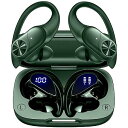 Bluetooth Headphones Wireless Earbuds 80hrs Playtime with Charging Case Digital Display Sports Earhook Premium Deep Bass IPX7 Waterproof Over-Ear Earphones Olive(フルトルタイム)新生活応援