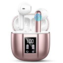 Bluetooth 5.3イヤバッド ワイヤレスイヤホン ハイファイ ステレオ 4マイク搭載 軽量3g 48時間再生可 USB-C LEDケース搭載 IP7防水...
