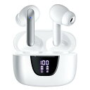 HYIEAR ワイヤレスイヤーバッド Bluetooth V5.3 LED表示 40時間再生 IPX5防水マイク搭載 ワイヤレス充電対応夏休みセール