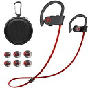 Bluetoothワイヤレスイヤホン16時間再生 マイク付きステレオイヤフォン IPX7防水スポーツ用サウンドイソレーション赤夏休みセール