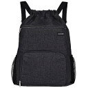 Drawstring Backpack Sports Gym Bag Wet Pocket & Shoe Compartment