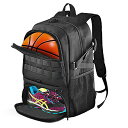BROTOU バスケットボールバッグ　サッカーバックパック バレーボール フットボール スポーツジム バッグ　シューズ＆ボール収納可能新生活応援