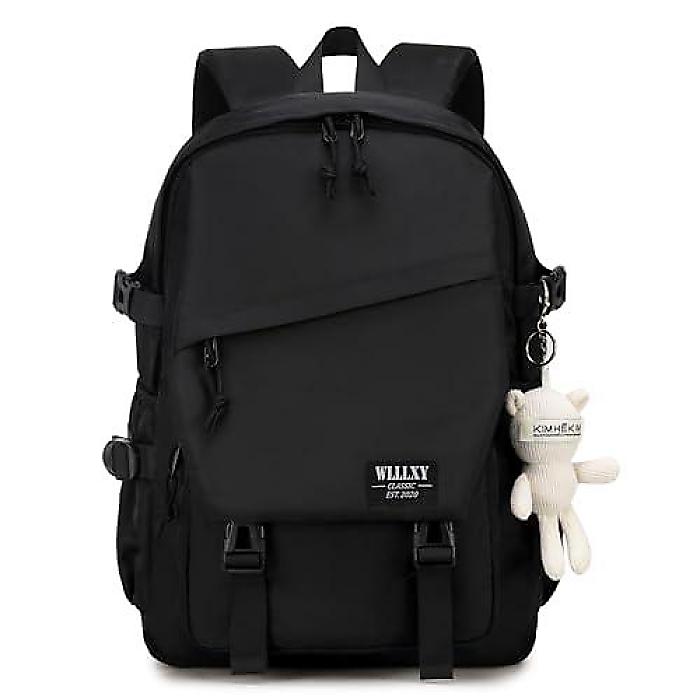 College School Bag for Men Women Laptop Backpack 15.6 Inch Anti Theft Travel Daypack Large Elementary Middle High Bookbags for Teens Girls Boys Students-Medium，black新生活応援