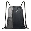 Drawstring Backpack Sports Gym Bag(ドローストリング バックパック) 大容量 男女兼用 2つのジッパーポケットと水筒メッシュポケット付夏休みセール(4)