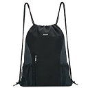 WANDF Drawstring Backpack(ワンドフ ドローストリング バックパック) スポーツジム マックスポーツシューズ用メッシュ ポケット付きウォ...