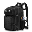 Tactical Military Backpack 45L Waterproof Army Pack Rucksack Laptop Backpack 3 Day Bug Out Bag, Two Flags Carabiner夏休みセール(4)