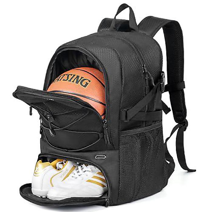 Basketball backpack with ball and shoes compartment - Large capacity sports training equipment bag for Volleyball, Soccer, Swimming, Gym, Travel, and School.新生活応援