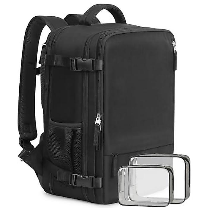 Travel Backpack for Men Women, Large Carry On Laptop(ラップトップ) 17 inch, Business Work Gym Weekender Bag, Black新生活応援
