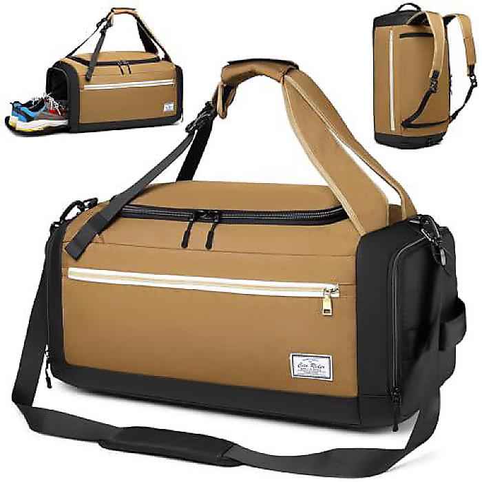 Men 039 s Gym Bag with Shoe Compartment Wet Pocket 4-Way Large Duffle Backpack Best for Gym/Travel(Father 039 s Day) - Brown新生活応援
