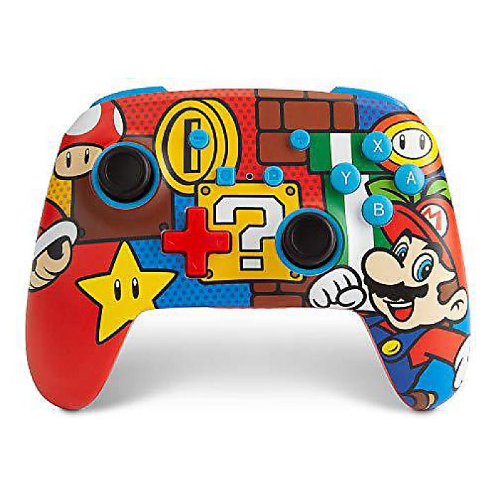 PowerA Enhanced Wireless Nintendo Switch Controller - Mario Pop(パワーエーエンハンスト) 充電可能 Proコントローラー、モーションコントロール、ゲームボタン、任天堂公認新生活応援