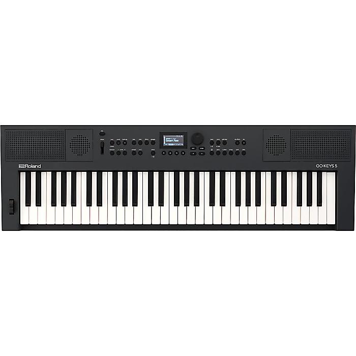 Roland(ローランド) / Digital Keyboard GOKEYS5-GTの事ならフレンズにご相談ください。Roland(ローランド) / Digital Keyboard GOKEYS5-GTセット商品一覧GT(グラファイト)WH(ホワイト)すぐ弾ける初心者安心セットGT(グラファイト)すぐ弾ける初心者安心セットWH(ホワイト)教本付き純正自宅練習セットGT(グラファイト)教本付き純正自宅練習セットWH(ホワイト)【譜面立てセット】GT(グラファイト)【譜面立てセット】WH(ホワイト) Roland(ローランド) / Digital Keyboard GOKEYS5-GTの特長！弾く、つくるをこの 1 台で。初心者から経験者まで音楽をフルに楽しめるキーボード。 Roland(ローランド) / Digital Keyboard GOKEYS5-GTのココが凄い！GO:KEYS 5 と GO:KEYS 3 は、スタイリッシュでスリムなボディに演奏や音楽制作、弾き語りまで楽しめる機能が満載のキーボードです。鍵盤の演奏経験がない方はもちろん、曲づくりやライブ配信用のセカンド・キーボードとして、幅広く活躍するポータブル・キーボードです。GO:KEYS 5 と GO:KEYS 3 には、そのシンプルな外観からは想像できないほどの驚異的なサウンドやパワフルで高品位なスピーカー、洗練された自動伴奏機能、現代のライフスタイルにマッチしたさまざまな機器との接続など、音楽を存分に楽しむための機能を凝縮。演奏や曲づくりを誰でも簡単に楽しむことができ、ステージやスタジオ、ライブ配信など、あらゆるシチュエーションで活躍します。 Roland(ローランド) Digital Keyboard / GOKEYS5-GTのメーカー説明 【主な特徴】1. インテリアにマッチするスタイリッシュなデザインとカラー2. 強弱表現に対応した 61 鍵の鍵盤3. ローランドのフラッグシップ・シンセサイザーで採用され、50 年にわたり最新の音楽シーンを彩ってきた 1,000 種類以上のサウンドを内蔵した音源 ZEN-Core4. さまざまなジャンルの演奏を楽しめる 200 種類以上の自動伴奏スタイル5. すぐに使える 300 種類以上のプリセット・コード・パターンを内蔵、コード進行の編集も可能で自由度の高いコード・シーケンサー機能6. Roland Cloud より自動伴奏スタイルと音色を追加可能7. 自分の演奏を録音できるレコーダー機能8. 単三電池駆動に対応、パワフルなステレオ・スピーカーでどこでも演奏を楽しめる9. 曲制作に活躍するBluetooth オーディオ /MIDI 機能10. 外部スピーカーとの接続やレコーディング時に役立つ独立のステレオ・アウトプット端子(GO:KEYS 5)、Phones/ アウトプット端子(GO:KEYS 3)11. パソコンでの音楽制作に役立つUSB オーディオ/MIDI 対応のUSB Computer 端子12. USB メモリーに保存し Roland(ローランド) / Digital Keyboard GOKEYS5-GTの仕様 【音源】ZEN-Core●音色:1,154 音色、74 ドラムキット Roland Cloud から提供される Sound Packs および Wave Expansion を利用可能 ●エフェクト:Tone MFX:2 系統 /93 種類、Total MFX:1 系統 /15 種類、リバーブ:1 系統 /4 種類【鍵盤】61 鍵(ボックス型鍵盤、ベロシティ対応)●鍵盤タッチ:キー・タッチ:9 段階、固定 【スピーカー・システム】●スピーカー:5cm × 2(スピーカー・ボックス付き)、パッシブラジエータ× 2 【Bluetooth 】Bluetooth 標準規格 Ver 5.0、対応プロファイル:A2DP(オーディオ)、GATT(MIDI over Bluetooth Low Energy)、対応コーデック:SBC(SCMS-T 方式によるコンテンツ保護に対応)【自動伴奏】●スタイル:プリセット:203 スタイルRoland Cloud から提供される Z 全て新品。ケーブル・消耗品以外メーカー1年保証書付のでご安心してお買いもの頂けます。Roland(ローランド) / Digital Keyboard GOKEYS5-GTの事ならフレンズにご相談ください。 Roland(ローランド) / Digital Keyboard GOKEYS5-GTの特長！弾く、つくるをこの 1 台で。初心者から経験者まで音楽をフルに楽しめるキーボード。 Roland(ローランド) / Digital Keyboard GOKEYS5-GTのココが凄い！GO:KEYS 5 と GO:KEYS 3 は、スタイリッシュでスリムなボディに演奏や音楽制作、弾き語りまで楽しめる機能が満載のキーボードです。鍵盤の演奏経験がない方はもちろん、曲づくりやライブ配信用のセカンド・キーボードとして、幅広く活躍するポータブル・キーボードです。GO:KEYS 5 と GO:KEYS 3 には、そのシンプルな外観からは想像できないほどの驚異的なサウンドやパワフルで高品位なスピーカー、洗練された自動伴奏機能、現代のライフスタイルにマッチしたさまざまな機器との接続など、音楽を存分に楽しむための機能を凝縮。演奏や曲づくりを誰でも簡単に楽しむことができ、ステージやスタジオ、ライブ配信など、あらゆるシチュエーションで活躍します。 Roland(ローランド) Digital Keyboard / GOKEYS5-GTのメーカー説明 【主な特徴】1. インテリアにマッチするスタイリッシュなデザインとカラー2. 強弱表現に対応した 61 鍵の鍵盤3. ローランドのフラッグシップ・シンセサイザーで採用され、50 年にわたり最新の音楽シーンを彩ってきた 1,000 種類以上のサウンドを内蔵した音源 ZEN-Core4. さまざまなジャンルの演奏を楽しめる 200 種類以上の自動伴奏スタイル5. すぐに使える 300 種類以上のプリセット・コード・パターンを内蔵、コード進行の編集も可能で自由度の高いコード・シーケンサー機能6. Roland Cloud より自動伴奏スタイルと音色を追加可能7. 自分の演奏を録音できるレコーダー機能8. 単三電池駆動に対応、パワフルなステレオ・スピーカーでどこでも演奏を楽しめる9. 曲制作に活躍するBluetooth オーディオ /MIDI 機能10. 外部スピーカーとの接続やレコーディング時に役立つ独立のステレオ・アウトプット端子(GO:KEYS 5)、Phones/ アウトプット端子(GO:KEYS 3)11. パソコンでの音楽制作に役立つUSB オーディオ/MIDI 対応のUSB Computer 端子12. USB メモリーに保存し Roland(ローランド) / Digital Keyboard GOKEYS5-GTの仕様 【音源】ZEN-Core●音色:1,154 音色、74 ドラムキット Roland Cloud から提供される Sound Packs および Wave Expansion を利用可能 ●エフェクト:Tone MFX:2 系統 /93 種類、Total MFX:1 系統 /15 種類、リバーブ:1 系統 /4 種類【鍵盤】61 鍵(ボックス型鍵盤、ベロシティ対応)●鍵盤タッチ:キー・タッチ:9 段階、固定 【スピーカー・システム】●スピーカー:5cm × 2(スピーカー・ボックス付き)、パッシブラジエータ× 2 【Bluetooth 】Bluetooth 標準規格 Ver 5.0、対応プロファイル:A2DP(オーディオ)、GATT(MIDI over Bluetooth Low Energy)、対応コーデック:SBC(SCMS-T 方式によるコンテンツ保護に対応)【自動伴奏】●スタイル:プリセット:203 スタイルRoland Cloud から提供される Z 全て新品。ケーブル・消耗品以外メーカー1年保証書付のでご安心してお買いもの頂けます。