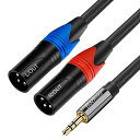 (赤・青)Yケーブル3m 3.5バイステレオプラグから2端子のXLR(オス)へ変換 (MST-3.0/12CW)夏休みセール