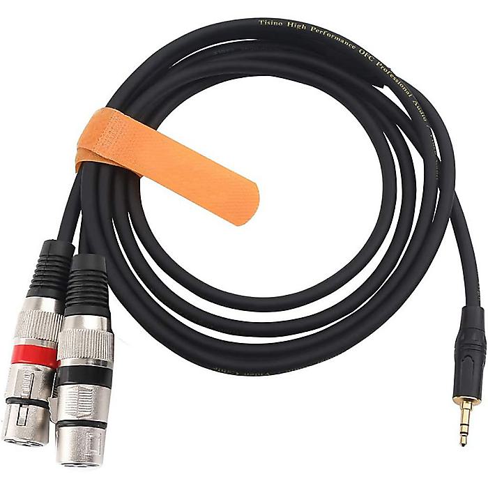 (赤・青/シルバープラグ)Yケーブル3m　3.5バイステレオプラグから2端子のXLR（メス...