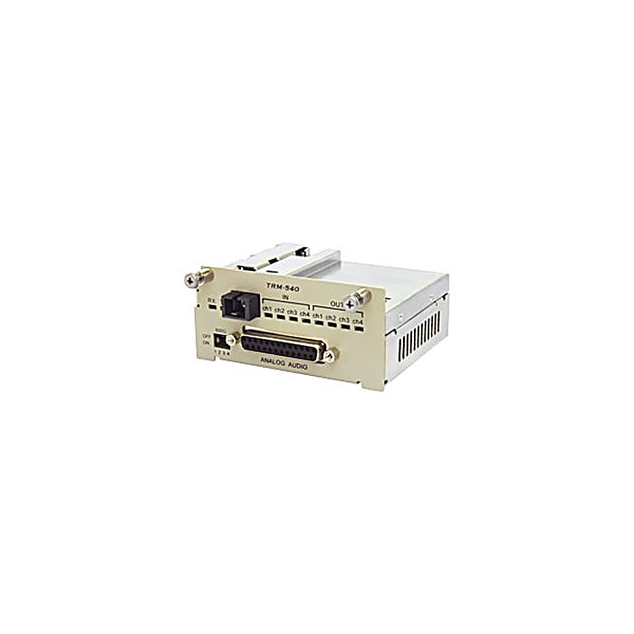 CANARE(カナレ) / TRM-540A-49の事ならフレンズにご相談ください。 CANARE(カナレ) / TRM-540A-49の特長！CANARE TRM-540A-49 光コンバーター CANARE(カナレ) / TRM-540A-49のココが凄い！アナログオーディオ信号を光と電気の間で相互変換する機器。4チャンネル対応で、ラインレベルの品質を保ったまま長距離伝送を実現。光合波/分波器と組み合わせることで、光ファイバ1本での波長多重伝送が可能です。 CANARE(カナレ) / TRM-540A-49のメーカー説明 CANARE TRM-540A-49カナレ ティーアールエム ゴーヨンジュウ エー フォーティーナインアナログオーディオ信号を電気信号と光信号の間で変換する光コンバーターです。4チャンネルの送受信に対応し、ラインレベルの高品位性を維持したまま長距離伝送が可能。光合波/分波器と組み合わせることで、光ファイバ1本による波長多重伝送を実現します。●主な特徴・アナログオーディオ信号を電気信号から光信号へ変換・光信号から電気信号への変換に対応・4チャンネルの信号送受信・ラインレベルを高品位のまま長距離伝送可能・光合波/分波器との組み合わせで波長多重伝送を実現【CANARE】プロフェッショナルオーディオ・ビデオ機器の開発・製造を手がける国内メーカーです。 CANARE(カナレ) / TRM-540A-49の仕様 用途：光コンバーターチャンネル数：4チャンネル対応信号：アナログオーディオ信号伝送方式：電気信号⇔光信号変換CANARE(カナレ) / TRM-540A-49の事ならフレンズにご相談ください。 CANARE(カナレ) / TRM-540A-49の特長！CANARE TRM-540A-49 光コンバーター CANARE(カナレ) / TRM-540A-49のココが凄い！アナログオーディオ信号を光と電気の間で相互変換する機器。4チャンネル対応で、ラインレベルの品質を保ったまま長距離伝送を実現。光合波/分波器と組み合わせることで、光ファイバ1本での波長多重伝送が可能です。 CANARE(カナレ) / TRM-540A-49のメーカー説明 CANARE TRM-540A-49カナレ ティーアールエム ゴーヨンジュウ エー フォーティーナインアナログオーディオ信号を電気信号と光信号の間で変換する光コンバーターです。4チャンネルの送受信に対応し、ラインレベルの高品位性を維持したまま長距離伝送が可能。光合波/分波器と組み合わせることで、光ファイバ1本による波長多重伝送を実現します。●主な特徴・アナログオーディオ信号を電気信号から光信号へ変換・光信号から電気信号への変換に対応・4チャンネルの信号送受信・ラインレベルを高品位のまま長距離伝送可能・光合波/分波器との組み合わせで波長多重伝送を実現【CANARE】プロフェッショナルオーディオ・ビデオ機器の開発・製造を手がける国内メーカーです。 CANARE(カナレ) / TRM-540A-49の仕様 用途：光コンバーターチャンネル数：4チャンネル対応信号：アナログオーディオ信号伝送方式：電気信号⇔光信号変換
