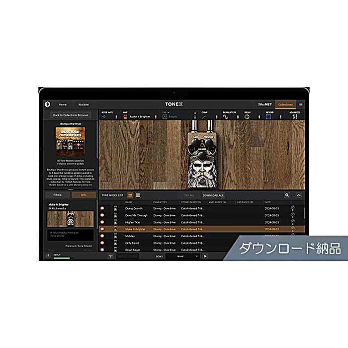 IK Multimedia(アイケーマルチメディア) / TONEX Boutique Overdrives ダウンロード納品の事ならフレンズにご相談ください。 IK Multimedia(アイケーマルチメディア) / TONEX Boutique Overdrives ダウンロード納品の特長！IK MULTIMEDIA TONEX Boutique O IK Multimedia(アイケーマルチメディア) / TONEX Boutique Overdrives ダウンロード納品のココが凄い！ブルース、グランジ、メタルなど多様なジャンルに対応する3つのブティック系オーバードライブペダルを搭載。DAWで使用できるプラグイン形式です。 IK Multimedia(アイケーマルチメディア) / TONEX Boutique Overdrives ダウンロード納品のメーカー説明 IK MULTIMEDIA TONEX Boutique Overdrives ダウンロード納品アイケーマルチメディア トーネックス ブティックオーバードライブズブルース、グランジ、メタルなど幅広いジャンルに対応した3種類のブティック系オーバードライブペダルです。DAWに組み込んで、多彩なオーバードライブサウンドを活用できます。●主な特徴・ブルース対応のオーバードライブペダル・グランジ対応のオーバードライブペダル・メタル対応のオーバードライブペダル・ダウンロード納品【IK MULTIMEDIA】プロフェッショナルなオーディオプラグインおよびオーディオインターフェースの開発メーカーです。 IK Multimedia(アイケーマルチメディア) / TONEX Boutique Overdrives ダウンロード納品の仕様 分類：プラグイン/アンプシミュレーター納品形式：ダウンロード搭載ペダル数：3種類対応ジャンル：ブルース、グランジ、メタルIK Multimedia(アイケーマルチメディア) / TONEX Boutique Overdrives ダウンロード納品の事ならフレンズにご相談ください。 IK Multimedia(アイケーマルチメディア) / TONEX Boutique Overdrives ダウンロード納品の特長！IK MULTIMEDIA TONEX Boutique O IK Multimedia(アイケーマルチメディア) / TONEX Boutique Overdrives ダウンロード納品のココが凄い！ブルース、グランジ、メタルなど多様なジャンルに対応する3つのブティック系オーバードライブペダルを搭載。DAWで使用できるプラグイン形式です。 IK Multimedia(アイケーマルチメディア) / TONEX Boutique Overdrives ダウンロード納品のメーカー説明 IK MULTIMEDIA TONEX Boutique Overdrives ダウンロード納品アイケーマルチメディア トーネックス ブティックオーバードライブズブルース、グランジ、メタルなど幅広いジャンルに対応した3種類のブティック系オーバードライブペダルです。DAWに組み込んで、多彩なオーバードライブサウンドを活用できます。●主な特徴・ブルース対応のオーバードライブペダル・グランジ対応のオーバードライブペダル・メタル対応のオーバードライブペダル・ダウンロード納品【IK MULTIMEDIA】プロフェッショナルなオーディオプラグインおよびオーディオインターフェースの開発メーカーです。 IK Multimedia(アイケーマルチメディア) / TONEX Boutique Overdrives ダウンロード納品の仕様 分類：プラグイン/アンプシミュレーター納品形式：ダウンロード搭載ペダル数：3種類対応ジャンル：ブルース、グランジ、メタル