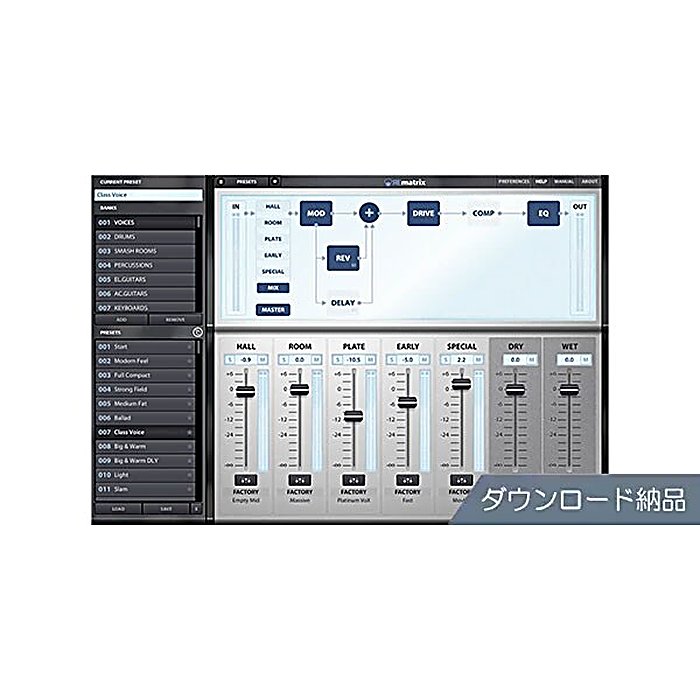 OVERLOUD(オーバーラウド) / REmatrix ダウンロード納品の事ならフレンズにご相談ください。 OVERLOUD(オーバーラウド) / REmatrix ダウンロード納品の特長！OVERLOUD REmatrix ダウンロード納品 リバー OVERLOUD(オーバーラウド) / REmatrix ダウンロード納品のココが凄い！パラレルIRプロセッシングを採用した、自然な残響表現を実現するリバーブプラグイン。ダウンロード販売。 OVERLOUD(オーバーラウド) / REmatrix ダウンロード納品のメーカー説明 OVERLOUD REmatrix ダウンロード納品オーバーラウド レマトリックスパラレルIRプロセッシング技術により、リバーブの表現力を刷新したプラグインです。音源に自然な残響環境を付与できます。ダウンロード納品のため、購入後すぐに利用を開始できます。●主な特徴・パラレルIRプロセッシング採用・自然なリバーブ特性【OVERLOUD】イタリアンメーカー。革新的なオーディオプロセッシング技術を得意とします。 OVERLOUD(オーバーラウド) / REmatrix ダウンロード納品の仕様 分類：プラグイン（ディレイ/リバーブ）納品形式：ダウンロードOVERLOUD(オーバーラウド) / REmatrix ダウンロード納品の事ならフレンズにご相談ください。 OVERLOUD(オーバーラウド) / REmatrix ダウンロード納品の特長！OVERLOUD REmatrix ダウンロード納品 リバー OVERLOUD(オーバーラウド) / REmatrix ダウンロード納品のココが凄い！パラレルIRプロセッシングを採用した、自然な残響表現を実現するリバーブプラグイン。ダウンロード販売。 OVERLOUD(オーバーラウド) / REmatrix ダウンロード納品のメーカー説明 OVERLOUD REmatrix ダウンロード納品オーバーラウド レマトリックスパラレルIRプロセッシング技術により、リバーブの表現力を刷新したプラグインです。音源に自然な残響環境を付与できます。ダウンロード納品のため、購入後すぐに利用を開始できます。●主な特徴・パラレルIRプロセッシング採用・自然なリバーブ特性【OVERLOUD】イタリアンメーカー。革新的なオーディオプロセッシング技術を得意とします。 OVERLOUD(オーバーラウド) / REmatrix ダウンロード納品の仕様 分類：プラグイン（ディレイ/リバーブ）納品形式：ダウンロード