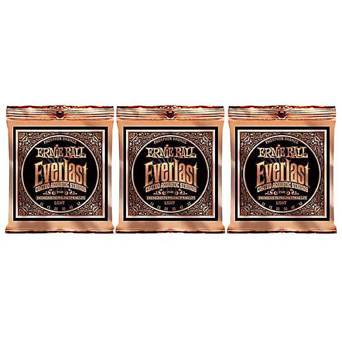 ERNIE BALL ( アーニー・ボール ) / EVERLAST COATED PHOSPHOR LIGHT #2548、3パックセット夏休みセール