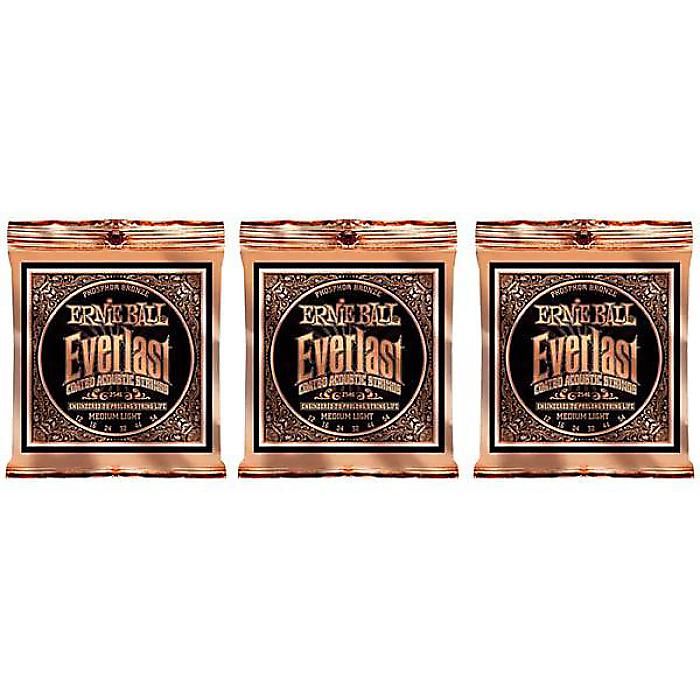 ERNIE BALL ( アーニー・ボール ) / EVERLAST COATED PHOSPHOR MEDIUM LIGHT、3パックセット夏休みセール