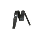 MOODY STRAPS ( ムーディーストラップ ) / 2.5inch 1 STAR LEATHER BACKED STRAP - BK/BK & 1 WH...