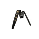 MOODY STRAPS ( ムーディーストラップ ) / 2.5inch 6 STAR LEATHER BACKED STRAP - BK/BK & 6 GD...