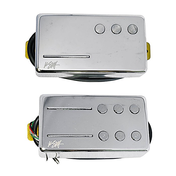 Railhammer Pickups(レールハンマーピックアップス) / Kyle Shutt Signature Chrome Setの事ならフレンズにご相談ください。 Railhammer Pickups(レールハンマーピックアップス) / Kyle Shutt Signature Chrome Setの特長！Railhammer Kyle Shutt Chrome Railhammer Pickups(レールハンマーピックアップス) / Kyle Shutt Signature Chrome Setのココが凄い！THE SWORDのギタリスト、カイル・シャット監修の高級ピックアップセット。プレーン弦用のポールピース、ワウンド弦用のレールを組み合わせた独自設計で、クリアな低音とファットな高域を実現。クリーンからハイゲインまで対応する高価格帯の製品で、音色の精細さと表現力を重視するプレイヤー向け。 Railhammer Pickups(レールハンマーピックアップス) / Kyle Shutt Signature Chrome Setのメーカー説明 ※こちらは セット商品 です。Railhammer Pickups / Kyle Shutt Signature Chrome Setレールハンマー ピックアップス / カイル シャット シグネチャー クロームカイル・シャット（THE SWORD）・シグネチャー・モデル！クラシックなヘヴィメタルを継承するTHE SWORDのギタリスト、カイル・シャットと共に開発したピックアップです。ブリッジ（リア）ピックアップはRailhammer Hyper Vintageの出力や透明感を備えていますが、よりスムースなトレブルと厚みのあるトーンで、透き通るクリーンやクラシッククランチ、そしてハイゲインなリフでもそのパワーを発揮します。ネック（フロント）ピックアップは、カイル・シャットが特に求めた、ギター側のコントロールノブを操作することなく、シームレスに切り替えられるシングルコイルサウンドを作るために開発されました。ブリッジ用ピックアップとしても使用できるパワーを持つ、Railhammerピックアップの中で最も出力の高いネック用ハムカッターピックアップです。 Railhammer Pickups(レールハンマーピックアップス) / Kyle Shutt Signature Chrome Setの仕様 セット内容：ブリッジピックアップ(KS-B)、ネックピックアップ(KS-N)ブリッジピックアップ出力：13.0 K Ohmsブリッジピックアップワイヤゲージ：43ブリッジピックアップマグネット：Alnico 5ネックピックアップ出力：8.8 K Ohmsネックピックアップワイヤゲージ：42ネックピックアップマグネット：Ceramicサイズ：スタンダードハムバッカーサイズ対応 全て新品。ケーブル・消耗品以外メーカー1年保証書付のでご安心してお買いもの頂けます。Railhammer Pickups(レールハンマーピックアップス) / Kyle Shutt Signature Chrome Setの事ならフレンズにご相談ください。 Railhammer Pickups(レールハンマーピックアップス) / Kyle Shutt Signature Chrome Setの特長！Railhammer Kyle Shutt Chrome Railhammer Pickups(レールハンマーピックアップス) / Kyle Shutt Signature Chrome Setのココが凄い！THE SWORDのギタリスト、カイル・シャット監修の高級ピックアップセット。プレーン弦用のポールピース、ワウンド弦用のレールを組み合わせた独自設計で、クリアな低音とファットな高域を実現。クリーンからハイゲインまで対応する高価格帯の製品で、音色の精細さと表現力を重視するプレイヤー向け。 Railhammer Pickups(レールハンマーピックアップス) / Kyle Shutt Signature Chrome Setのメーカー説明 ※こちらは セット商品 です。Railhammer Pickups / Kyle Shutt Signature Chrome Setレールハンマー ピックアップス / カイル シャット シグネチャー クロームカイル・シャット（THE SWORD）・シグネチャー・モデル！クラシックなヘヴィメタルを継承するTHE SWORDのギタリスト、カイル・シャットと共に開発したピックアップです。ブリッジ（リア）ピックアップはRailhammer Hyper Vintageの出力や透明感を備えていますが、よりスムースなトレブルと厚みのあるトーンで、透き通るクリーンやクラシッククランチ、そしてハイゲインなリフでもそのパワーを発揮します。ネック（フロント）ピックアップは、カイル・シャットが特に求めた、ギター側のコントロールノブを操作することなく、シームレスに切り替えられるシングルコイルサウンドを作るために開発されました。ブリッジ用ピックアップとしても使用できるパワーを持つ、Railhammerピックアップの中で最も出力の高いネック用ハムカッターピックアップです。 ●BRIDGEピックアップ Model: KS-B K Ohms: 13.0 Wire Gauge: 43 Magnet: Alnico 5 Use Railhammer Pickups(レールハンマーピックアップス) / Kyle Shutt Signature Chrome Setの仕様 セット内容：ブリッジピックアップ(KS-B)、ネックピックアップ(KS-N)ブリッジピックアップ出力：13.0 K Ohmsブリッジピックアップワイヤゲージ：43ブリッジピックアップマグネット：Alnico 5ネックピックアップ出力：8.8 K Ohmsネックピックアップワイヤゲージ：42ネックピックアップマグネット：Ceramicサイズ：スタンダードハムバッカーサイズ対応 全て新品。ケーブル・消耗品以外メーカー1年保証書付のでご安心してお買いもの頂けます。