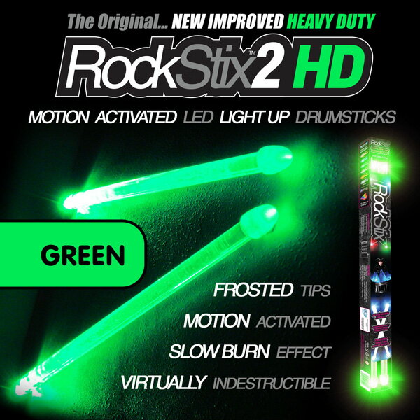 光るドラムスティック グリーン Rockstix2 / Green HD 【パリピグッズ】敬老の日 セール