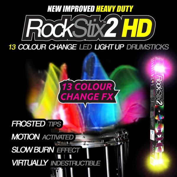 光るドラムスティック (13色カラフルに変化) Rockstix2 / HD Colour Change 【パリピグッズ】新生活応援