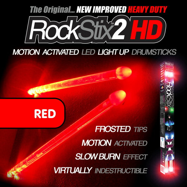 光るドラムスティック レッド Rockstix2 / Red HD 【パリピグッズ】ハロウィーンセール/ハロウィングッズ