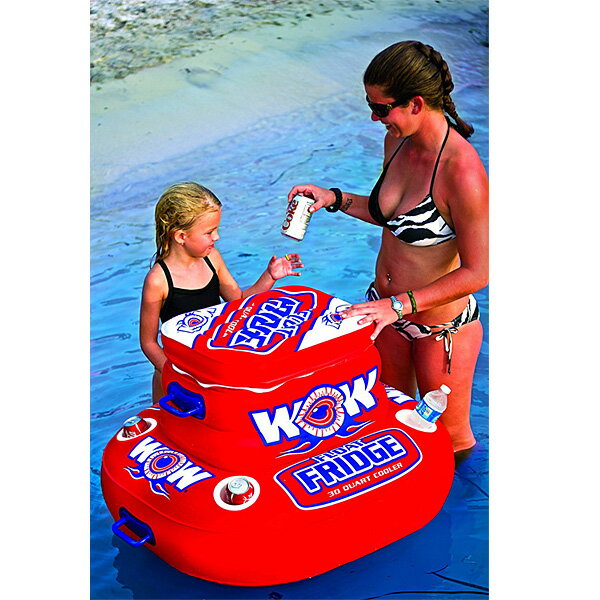 WOW Watersports / Float Fridge (Inflatable Cooler, 30 Quart Capacity, Holds 30 Cans) クーラーボックス 浮き輪 海外品