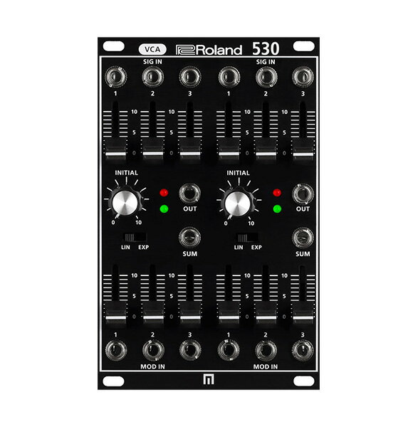 Roland(ローランド) / SYS-530の事ならフレンズにご相談ください。 Roland(ローランド) / SYS-530の特長！DUAL VCA Roland(ローランド) / SYS-530のココが凄い！今も人気のSYSTEM-700とSYSTEM-100Mをモチーフにしたフルアナログのシンセサイザーが、ユーロラックモジュールで実現。 Roland(ローランド) / SYS-530のメーカー説明 SYSTEM-500シリーズは、ローランドの伝統的なオシレーター、フィルター、エンベロープ、アンプ、エフェクターの5機種があり、あなたのユーロラックシステムに自由に組み込む事ができます。SYSTEM-500シリーズは、厳しい品質基準のもとアメリカで細部にまでこだわって設計され、トップクオリティの部品で生産されています。ヴィンテージ・シンセサウンドが現代の高い技術によって現代に蘇ります。今まで憧れだったモジュラーシンセサイザーが、より身近に。 Roland(ローランド) / SYS-530の仕様 《スペック》■コントローラーSIGNAL IN 1スライダーSIGNAL IN 2スライダーSIGNAL IN 3スライダーMODULATION IN 1スライダーMODULATION IN 2スライダーMODULATION IN 3スライダーLINER/EXPONENTIALスイッチINITIALつまみ■インジケーターLOADインジケーターOVERLOADインジケーター■接続端子SIGNAL IN 1端子：ミニ・タイプSIGNAL IN 2端子：ミニ・タイプSIGNAL IN 3端子：ミニ・タイプOUT端子：ミニ・タイプSUM端子：ミニ・タイプMODULATION IN 1端子：ミニ・タイプMODULATION IN 2端子：ミニ・タイプMODULATION IN 3端子：ミニ・タイプ■電源ユーロラック電源■消費電流50mA（+12V）35mA（-12V）■付属品取扱説明書安全上のご注意チラシ（保証書印刷）ユーロラック取り付けネジ（4本）ユーロラック用電源ケーブル《外形寸法 / 質量》幅 (W)81 mm奥行き (D)58 mm高さ (H)129 mm質量194 g※幅(W) 81mm [16HP]※製品の仕様及びデザインは改良のため予告なく変更することがあります。 全て新品。ケーブル・消耗品以外メーカー1年保証書付のでご安心してお買いもの頂けます。Roland(ローランド) / SYS-530の事ならフレンズにご相談ください。 Roland(ローランド) / SYS-530の特長！DUAL VCA Roland(ローランド) / SYS-530のココが凄い！今も人気のSYSTEM-700とSYSTEM-100Mをモチーフにしたフルアナログのシンセサイザーが、ユーロラックモジュールで実現。 Roland(ローランド) / SYS-530のメーカー説明 SYSTEM-500シリーズは、ローランドの伝統的なオシレーター、フィルター、エンベロープ、アンプ、エフェクターの5機種があり、あなたのユーロラックシステムに自由に組み込む事ができます。SYSTEM-500シリーズは、厳しい品質基準のもとアメリカで細部にまでこだわって設計され、トップクオリティの部品で生産されています。ヴィンテージ・シンセサウンドが現代の高い技術によって現代に蘇ります。今まで憧れだったモジュラーシンセサイザーが、より身近に。 Roland(ローランド) / SYS-530の仕様 《スペック》■コントローラーSIGNAL IN 1スライダーSIGNAL IN 2スライダーSIGNAL IN 3スライダーMODULATION IN 1スライダーMODULATION IN 2スライダーMODULATION IN 3スライダーLINER/EXPONENTIALスイッチINITIALつまみ■インジケーターLOADインジケーターOVERLOADインジケーター■接続端子SIGNAL IN 1端子：ミニ・タイプSIGNAL IN 2端子：ミニ・タイプSIGNAL IN 3端子：ミニ・タイプOUT端子：ミニ・タイプSUM端子：ミニ・タイプMODULATION IN 1端子：ミニ・タイプMODULATION IN 2端子：ミニ・タイプMODULATION IN 3端子：ミニ・タイプ■電源ユーロラック電源■消費電流50mA（+12V）35mA（-12V）■付属品取扱説明書安全上のご注意チラシ（保証書印刷）ユーロラック取り付けネジ（4本）ユーロラック用電源ケーブル《外形寸法 / 質量》幅 (W)81 mm奥行き (D)58 mm高さ (H)129 mm質量194 g※幅(W) 81mm [16HP]※製品の仕様及びデザインは改良のため予告なく変更することがあります。 全て新品。ケーブル・消耗品以外メーカー1年保証書付のでご安心してお買いもの頂けます。