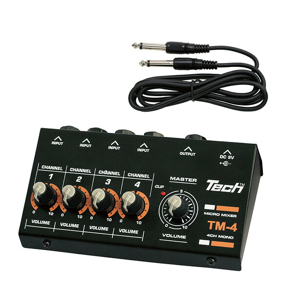 Mixer - TECH / TM-4 / 4chマイクロミキサー 《電池駆動 ※電池、ACアダプタは別売り 》