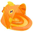 SwimSchool(スイムスクール) / Fun Fish Fabric Baby Boat（オレンジ） おさかな 日除け付 浮き輪 直輸入品