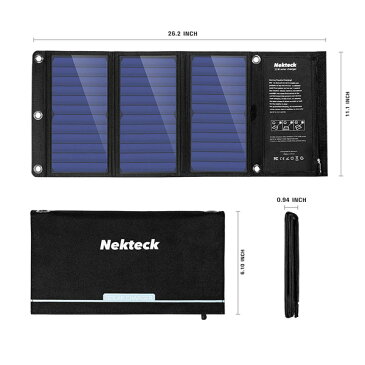 Nekteck / 21W Solar Charger 21W ソーラー 2ポート USB 充電器 iPhone、iPad、Galaxy S6 / S7 / Edge / Plus、Nexus 5X / 6P 対応 直輸入品