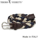 TIBERIO FERRETTI ティベリオ フェレッティ 9376 メンズ ジュート 編み込みベルト NAVY/BROWN/BEIGE ネイビー 本革 男性用 プレゼント ギフト MADE IN ITALY イタリア製 送料無料 楽天 通販 