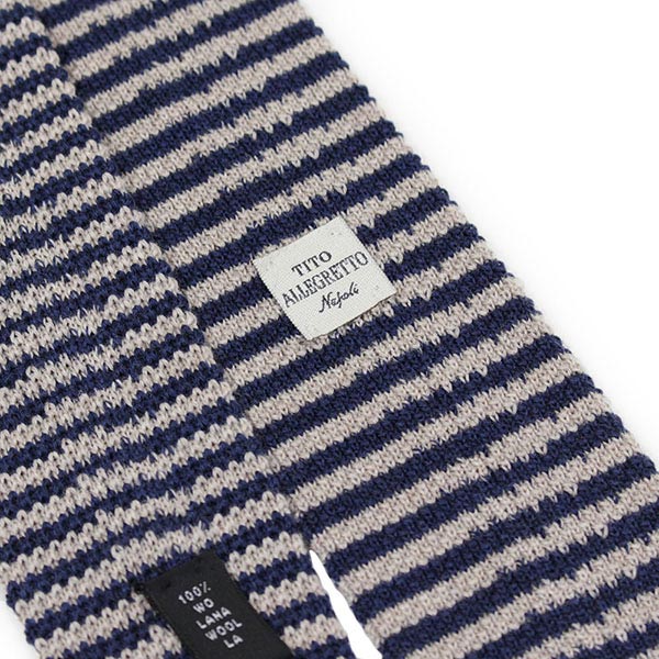 TITO ALLEGRETTO ティト アレグレット ウール マイクロボーダー ニットタイ NAVY/WHITE ネイビー ホワイト メンズ イタリア製 MADE IN ITALY NAPOLI PITTI パーティ ギフト プレゼント 送料無料 楽天 通販 【RCP】